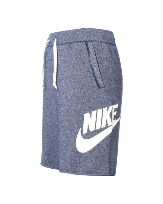 Nike Blue Sportswear Logo Printing Drawstring Casual Shorts for men