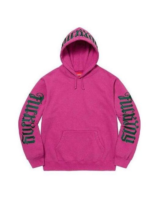 Supreme Pink Ambigram Hooded Sweatshirt for men