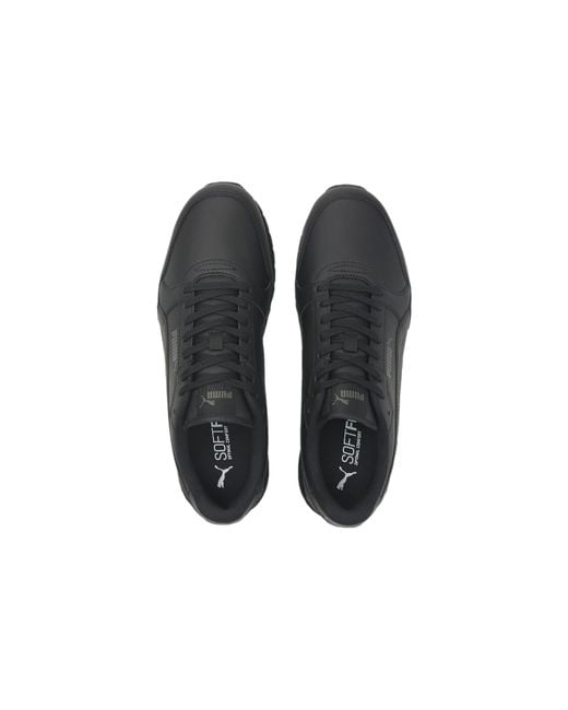 PUMA Black St Runner V3 Leather 'Triple' for men