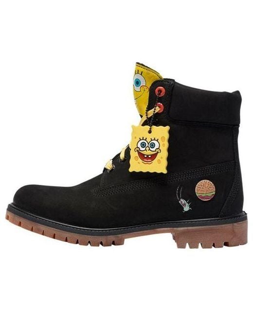 Timberland Black Spongebob Squarepants X 6-Inch Waterproof Boots for men