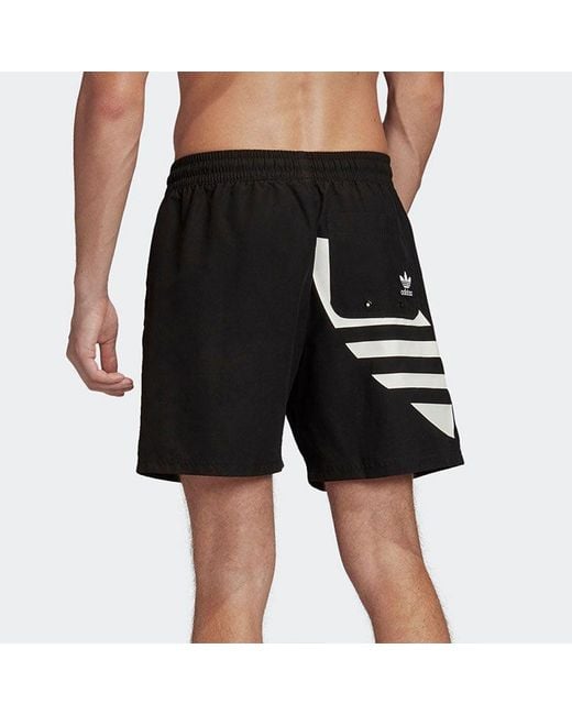 Adidas Black Trefoil Swim Shorts for men