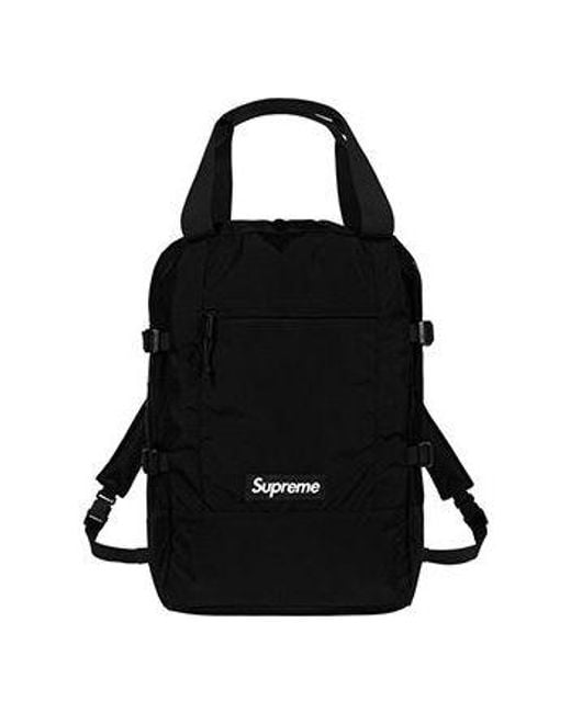 Supreme Black Tote Backpack for men