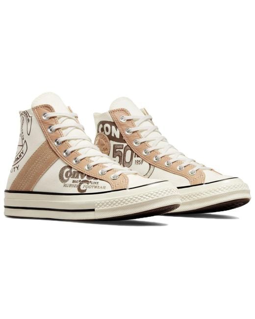 Converse Natural Chuck 70 Leather Overlay High 'Egret Champagne'
