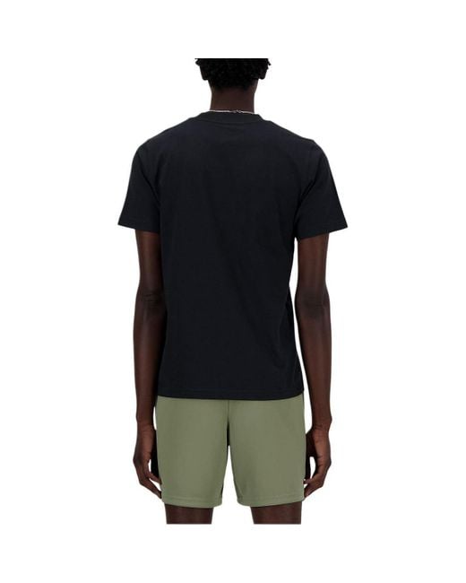 New Balance Black Essentials Stacked Logo Tee for men