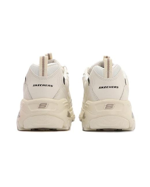 Skechers White (Wmns) D'Lites 1.0 Low Cut Clunky Shoes