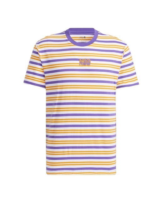 Adidas Multicolor Neo Ss22 M Sw Strp Rng T Sports Stripe Short Sleeve Colorblock for men