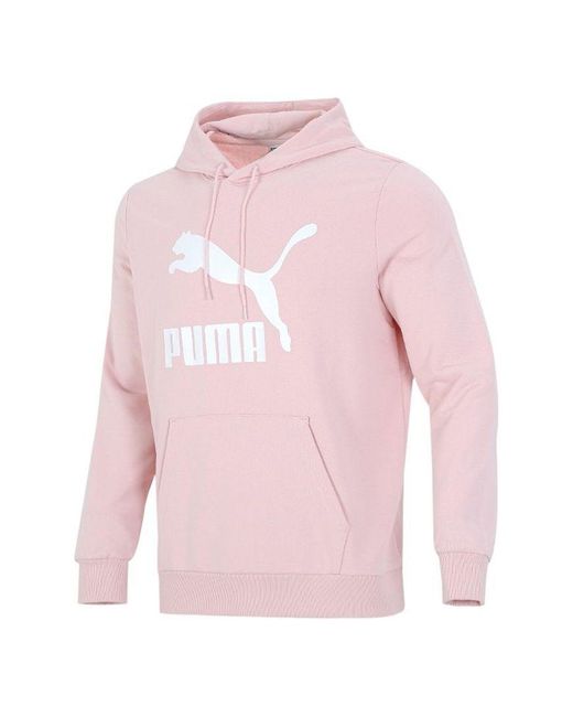 PUMA Pink Classics Logo Printing Pullover Sports for men