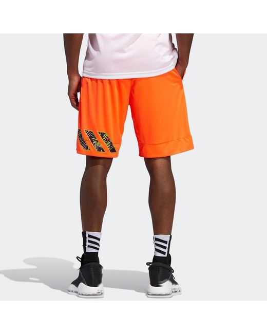 Adidas Orange Ctr 365 Sp Basketball Sports Shorts for men