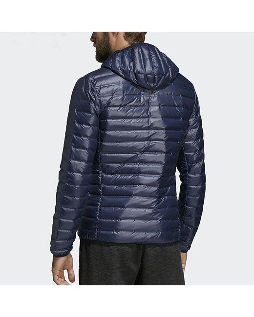 Adidas Blue Varilite Hooded Down Jacket for men