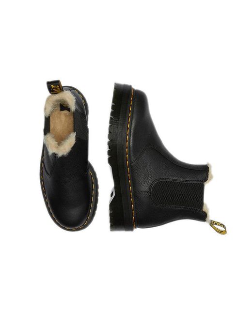Dr. Martens Black (Wmns) 2976 Faux Fur Lined Platform Chelsea Boots
