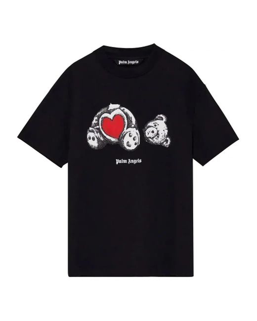 Palm Angels Black Bear In Love Classic Tee for men