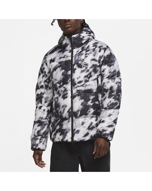 Nike Black Down-Fill Windrunner Shield Sports Stay Warm Hooded Jacket Down Jacket for men