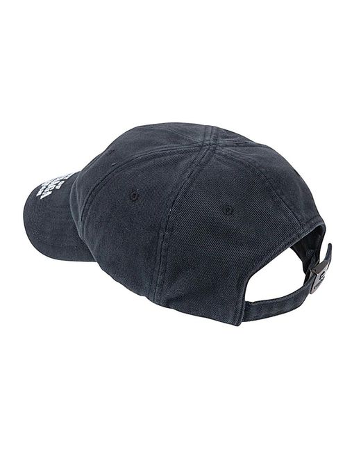 Balenciaga Black Property Of Embroidered Denim Ball Cap