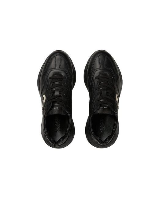 Gucci Black Rhyton 'Interlocking G for men