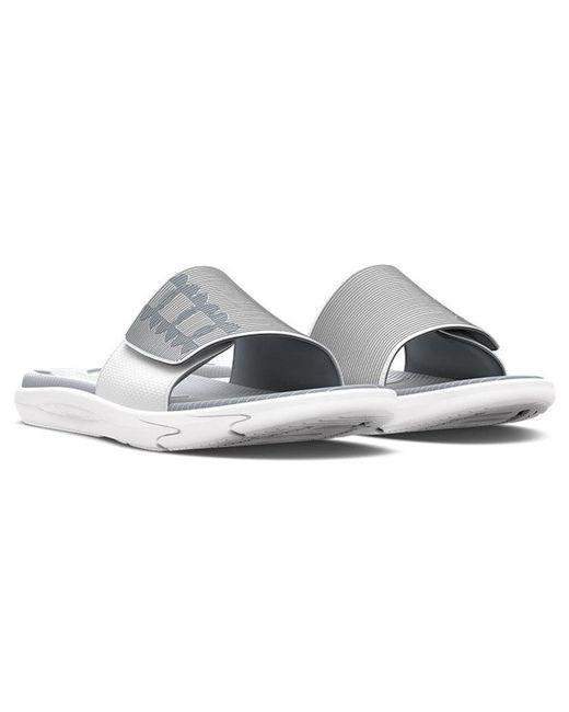 Under Armour White Mercenary Slide Halo' for men