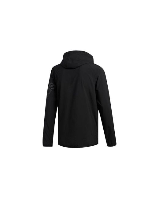 Adidas Black Sports Hooded Long Sleeves Jacket for men
