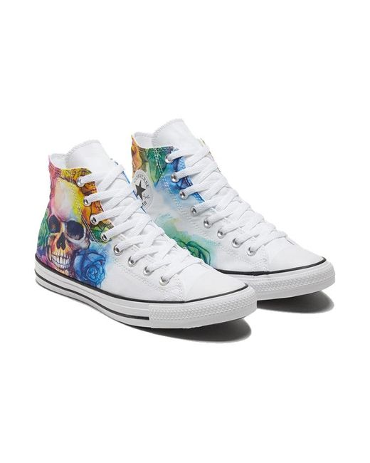 Converse Blue Chuck Taylor All Star High Top Skull And Roses for men