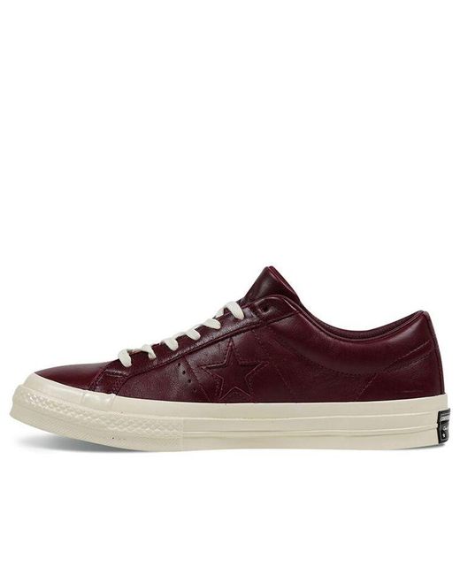 Converse One Star 7 Leather And Tapestry Sangria Shoe Red in Brown | Lyst