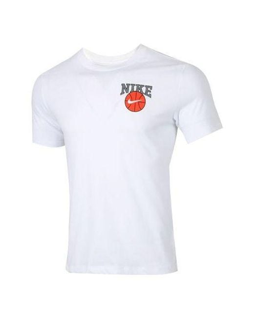 Nike White Dri-Fit Dunk On U Basketball Printing Short Sleeve for men