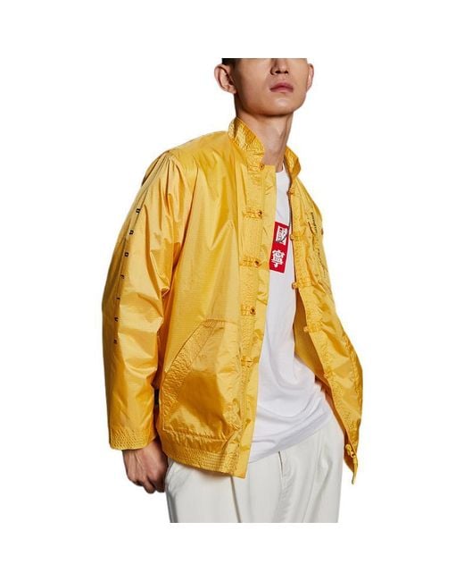 Li-ning Yellow Badfive Basketball Series Cardigan Loose Jacket for men