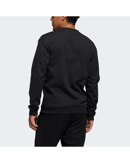 Adidas Black Printing Round Neck Sports Pullover for men