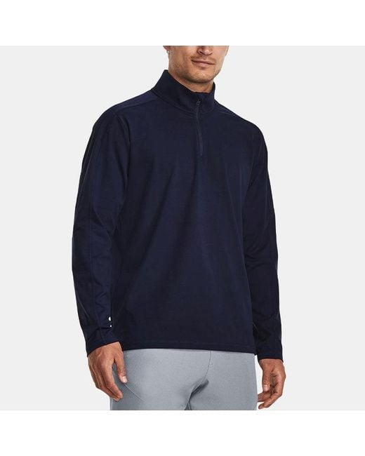 Under Armour Blue Meridian 1/4 Zip Long Sleeve Top 'Midnight' for men