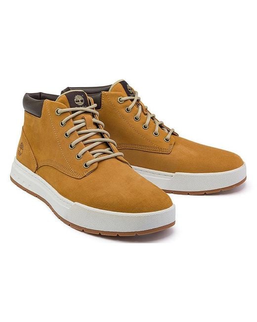 Timberland Brown Maple Grove Wide Fit Leather Chukka Boots 'Wheat' for men