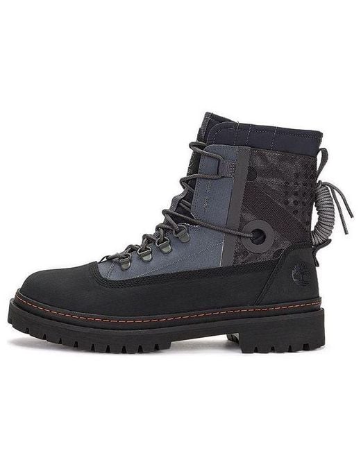 Timberland Black X Raeburn Pull-On Wide Fit Boot 'Steel' for men