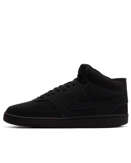 Nike Black Court Vision Mid Shoes for men