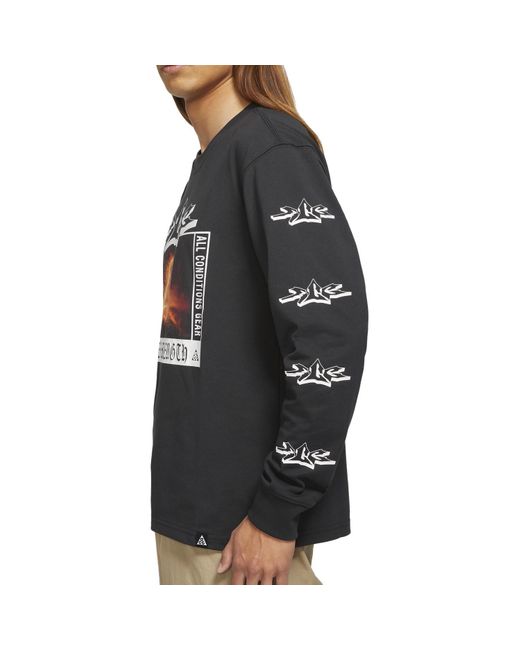 Nike Black Acg Long-Sleeve Volcano Tee Volcano' for men