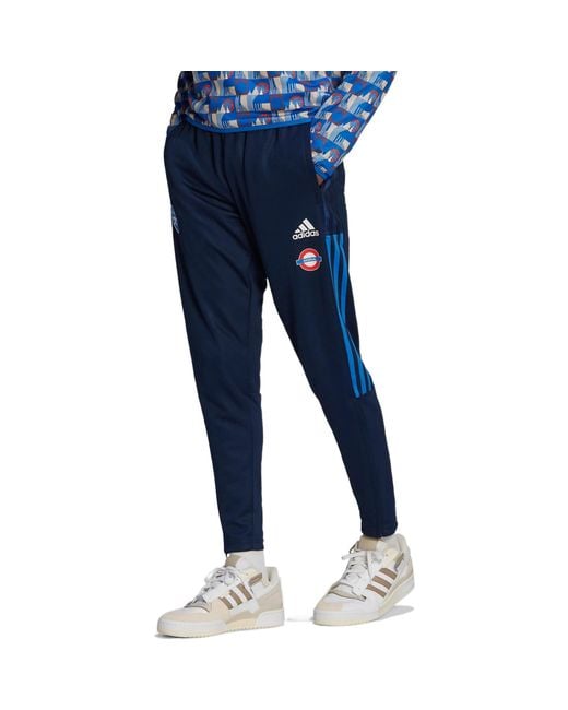 Adidas Blue Logo Soccer/Football Sports Pants/Trousers/Joggers Sw Fan Edition Arsenal for men