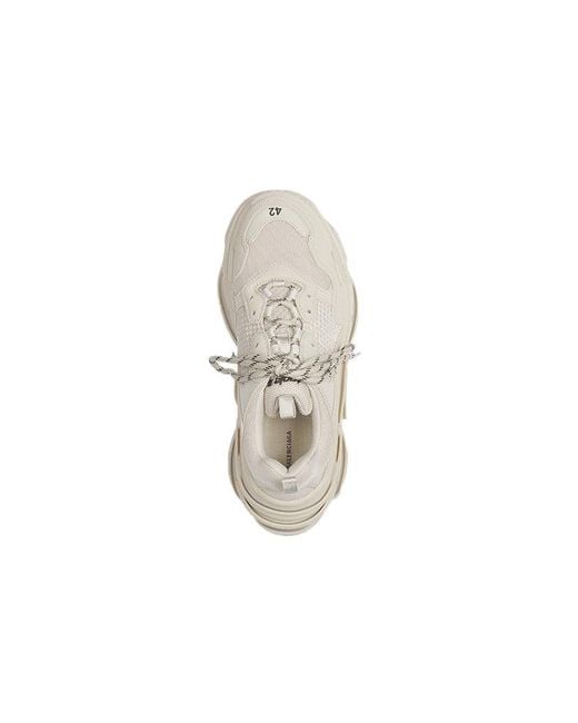 Balenciaga Natural Triple S Vintage Clunky Sneaker Shoes Beige White for men