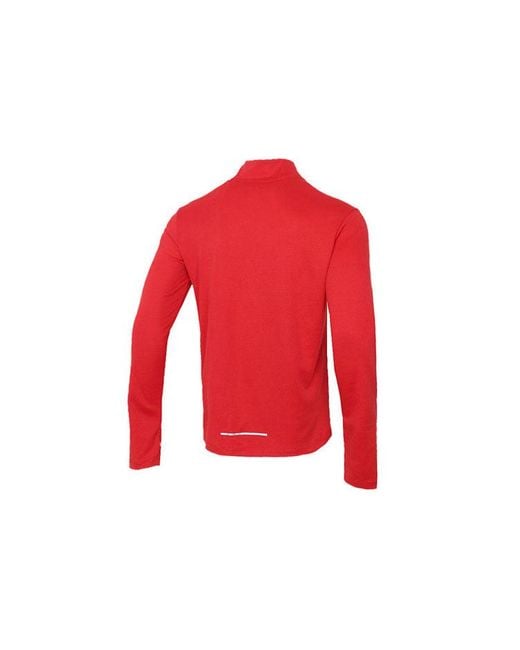 Nike Red Parcer Running Sports Training Cardigan Stand Collar Pullover Long Sleeves for men