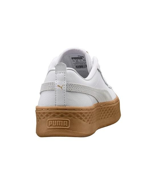 PUMA White (Wmns) Suede Platform Leather Sneaker