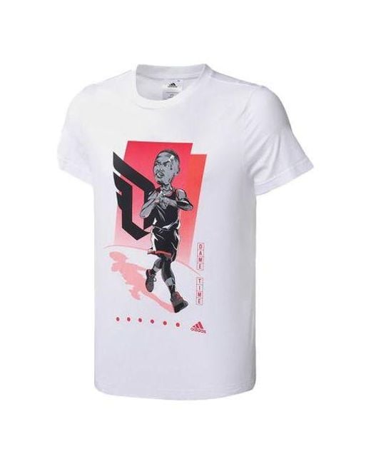 Adidas White Dame Gu Teebasketballsportsshort-Sleeve for men
