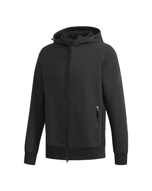 Adidas Gray Htt Double Knit Hooded Jacket for men