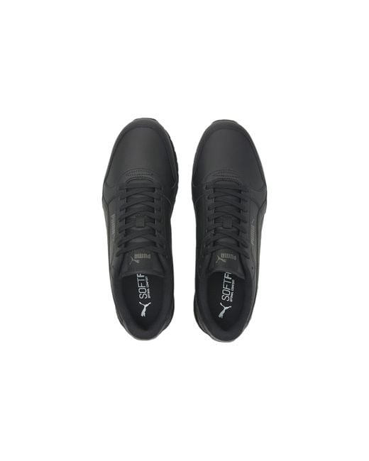 PUMA Black St Runner V3 Leather 'Triple' for men
