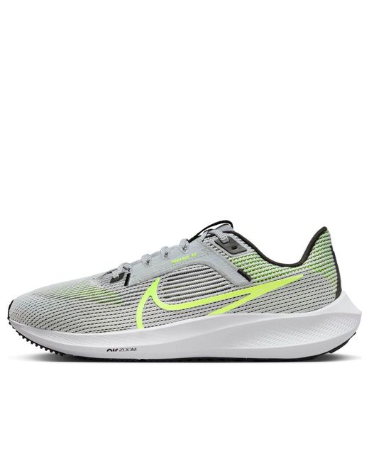 Nike Gray Pegasus 40 Road Running Shoes for men