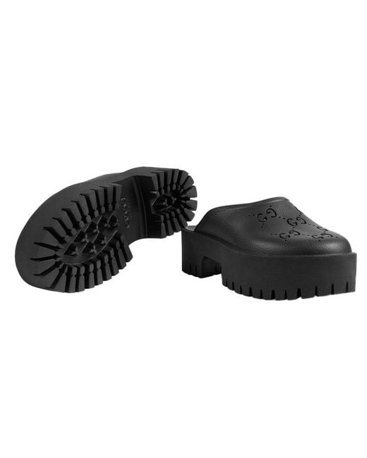 Gucci Black (Wmns) Platform Perforated G Sandal Rubber'