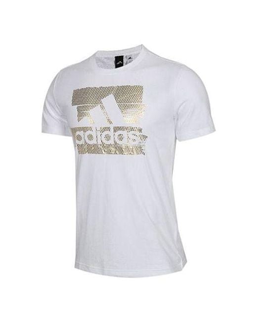Adidas White Logo Sports Round Neck Short Sleeve for men