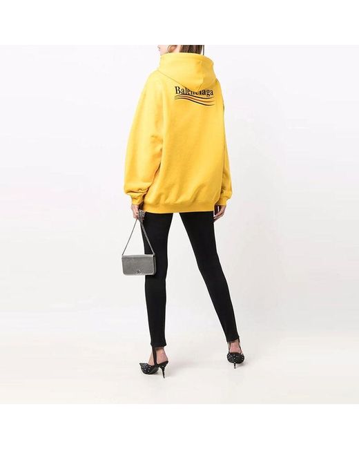 Balenciaga Yellow Political Campaign Hoodie Medium Fit