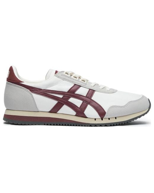 Onitsuka Tiger White Dualio Marathon Running Shoes Burgundy' for men