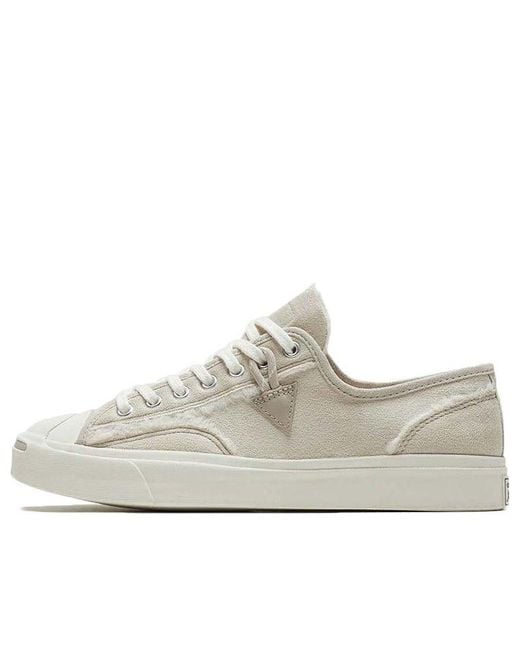 Converse White Faux Fur-Lined Leather Jack Purcell for men