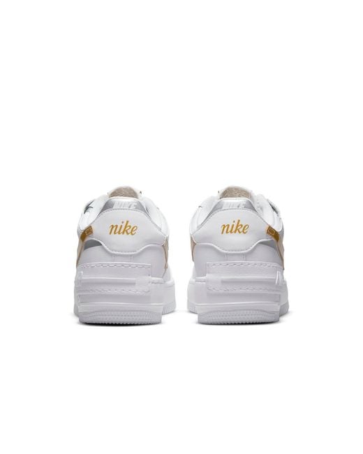 Nike White (Wmns) Air Force 1 Shadow Metallic'