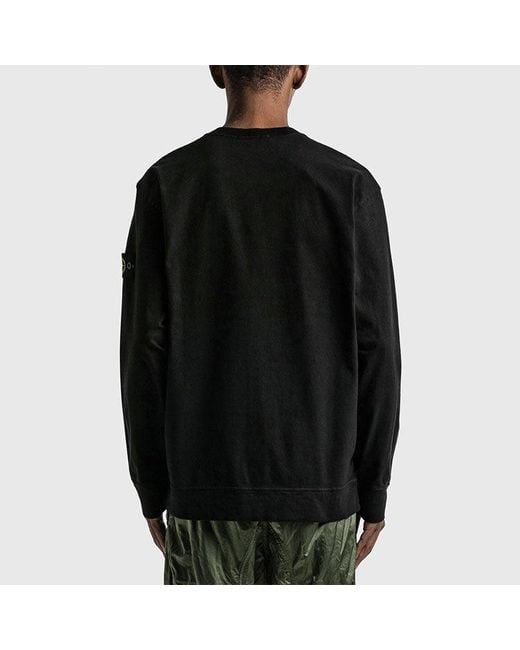 Stone Island Black Logo Patch Long-Sleeve T-Shirt for men