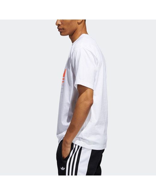 Adidas White Originals Grid Tref Tee Retro Mesh Logo Printing Sports Round Neck Short Sleeve for men