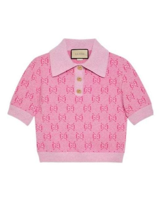 Gucci Pink Gg Polo