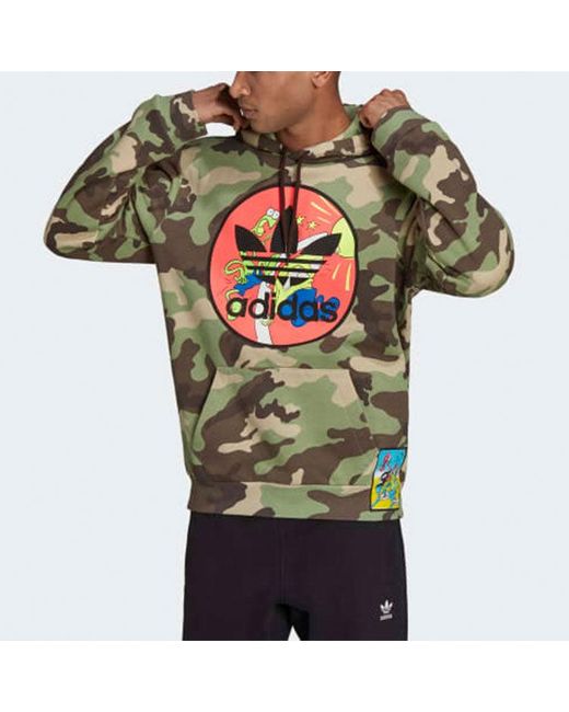 Adidas Green Originals X Jeremy Scot Crossover Pattern Fleece for men