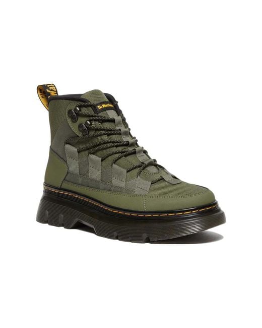 Dr. Martens Green Boury Leather Casual Boots 'Khaki'