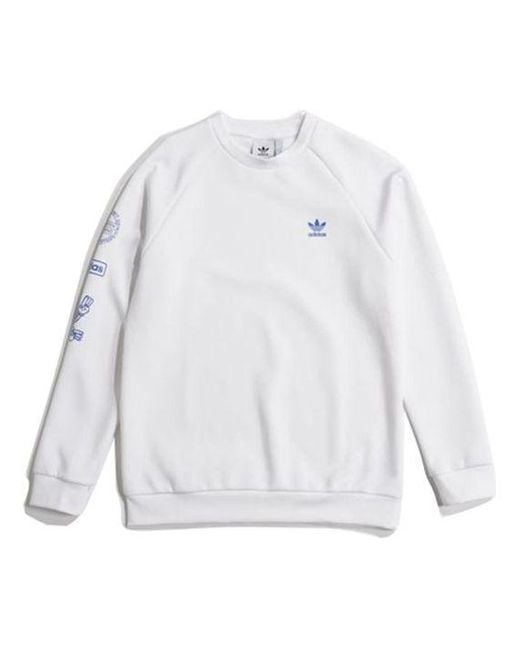 Adidas White Originals Graphic Crew Sweatshirt For for men